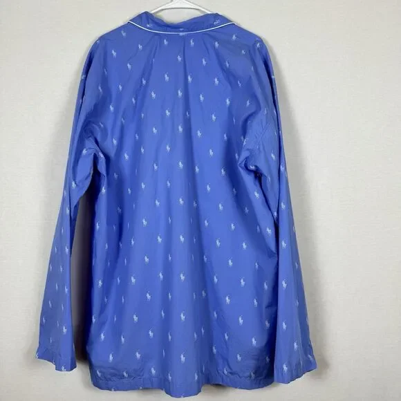 Polo Ralph Lauren Blue Pajama Top Men’s 1XT Big & Tall Pony Logo - Picture 2 of 13